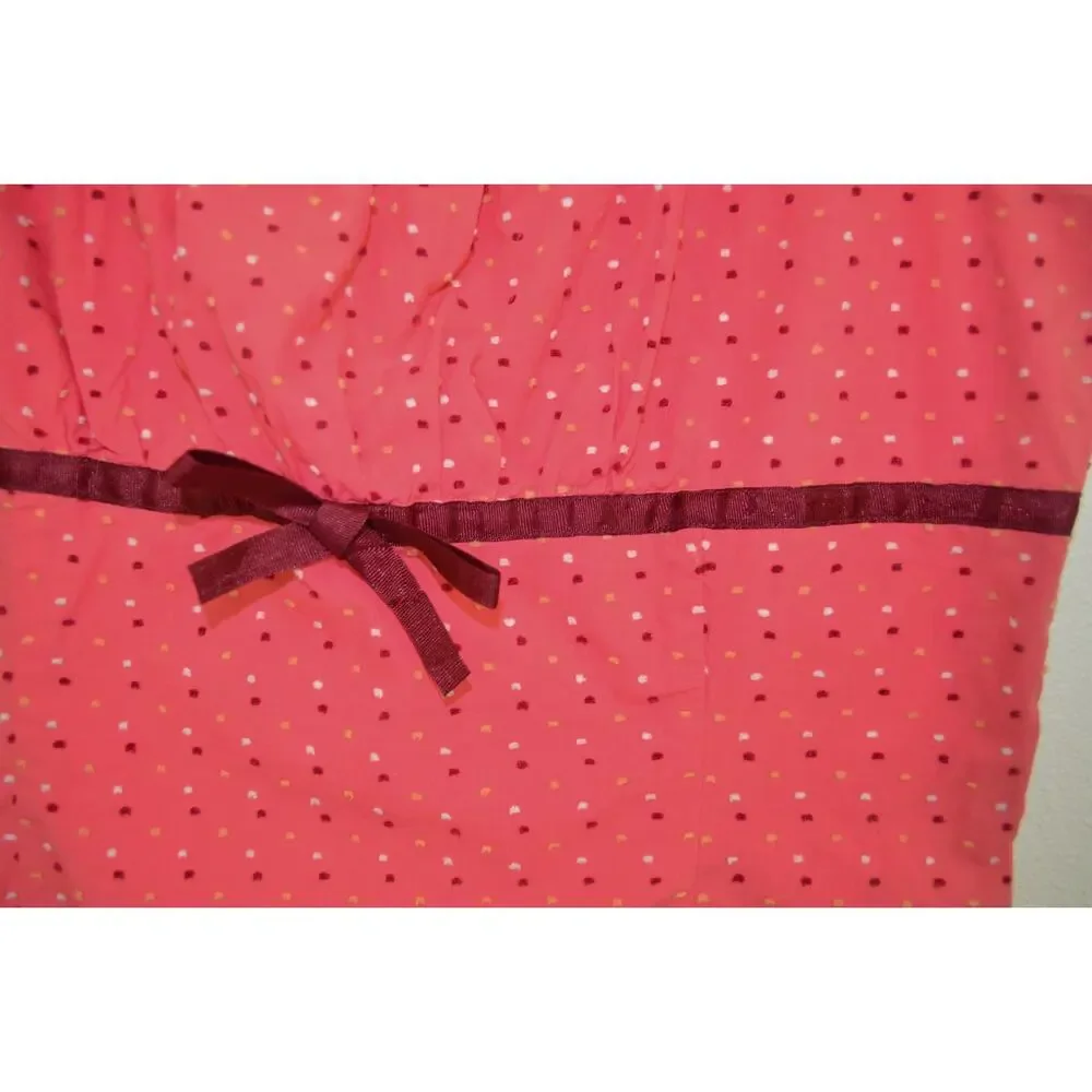 Y2K Cotton Ribbon Trim Dot Print Camisole Size Large